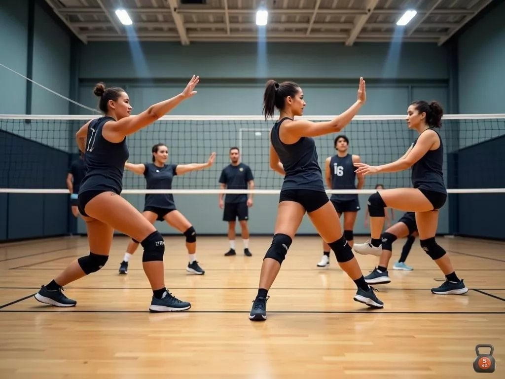 Échauffement avant un match de volley : routine efficace